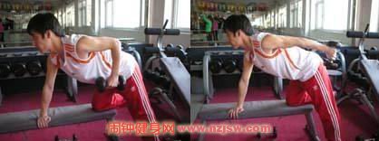 哑铃俯身臂屈伸(Dumbbell Triceps Kickback),俯身单臂屈伸